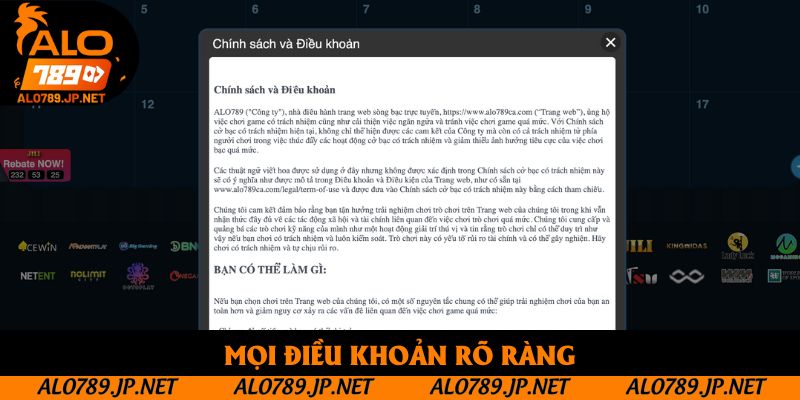 Mọi điều khoản rõ ràng