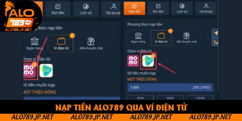 Nạp tiền Alo789 qua ví điện tử